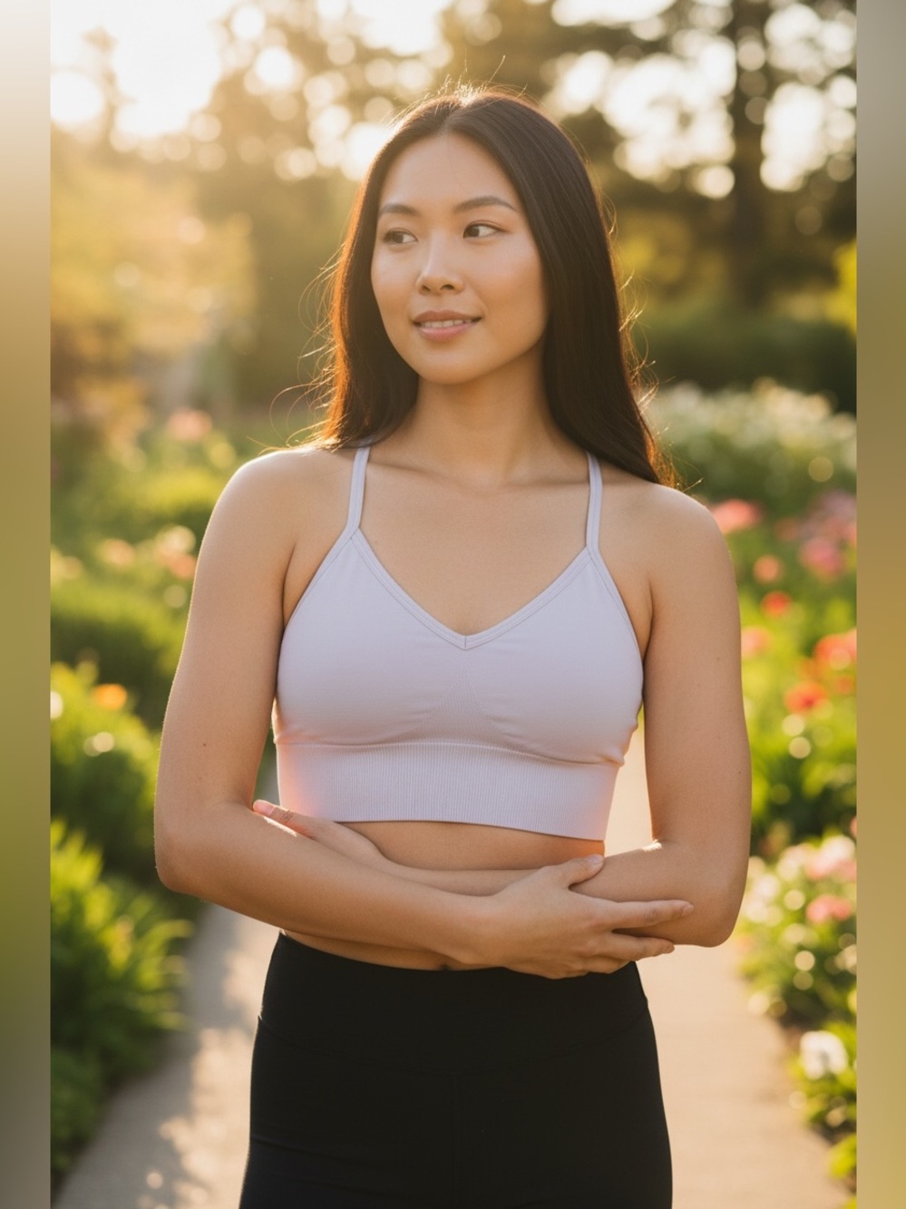Lululemon Ebb to Street White Long Line Bra Size 8